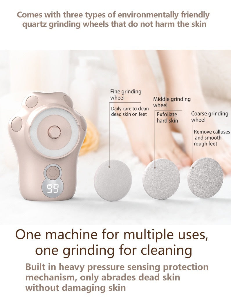Electric Pedicure Foot Grinding Dead Skin Remover Automatic,Callus Remover For Feet 3 Adjustable Speed, 3 Grinding Heads, Pedicure Tool For Cracked Heels And Dead Skin