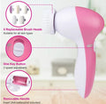 Facial Cleansing Brush Waterproof Face Spin Cleaning Brush With 5 Brush Heads