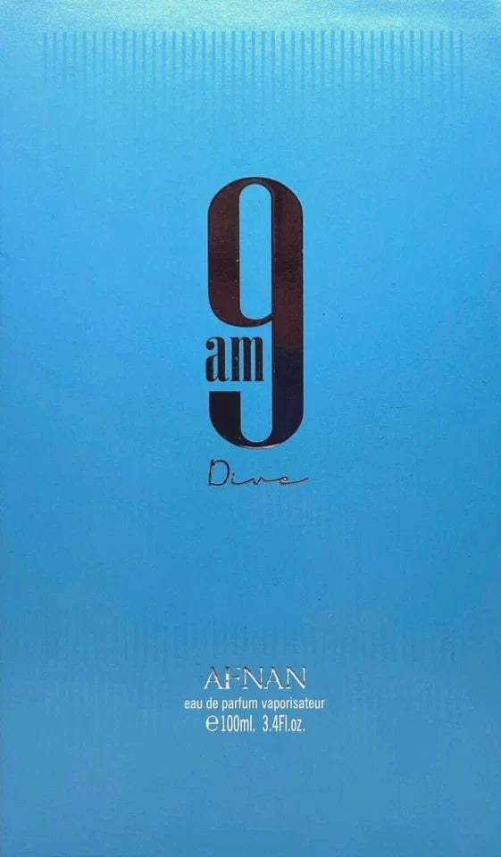 Afnan 9AM Dive Eau de Parfum Spray Unisex 3.4oz / 100ml Brand New Sealed